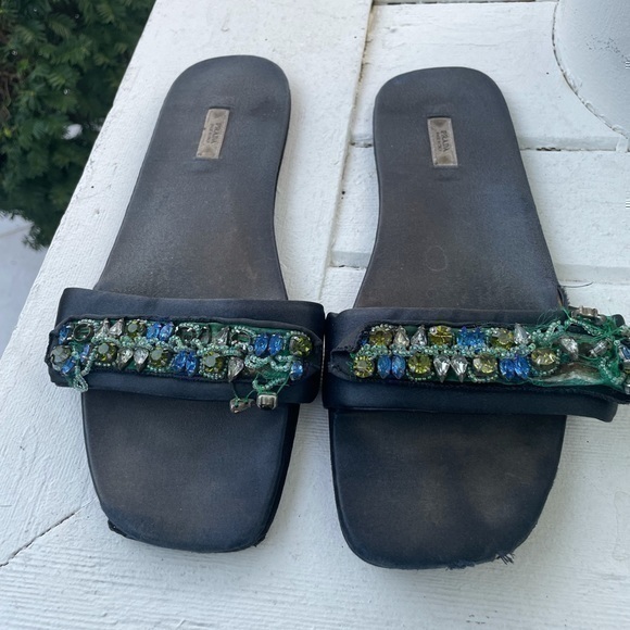 PRADA BEADED SATIN SLIPPER SANDAL SIZE 41 - Picture 1 of 10